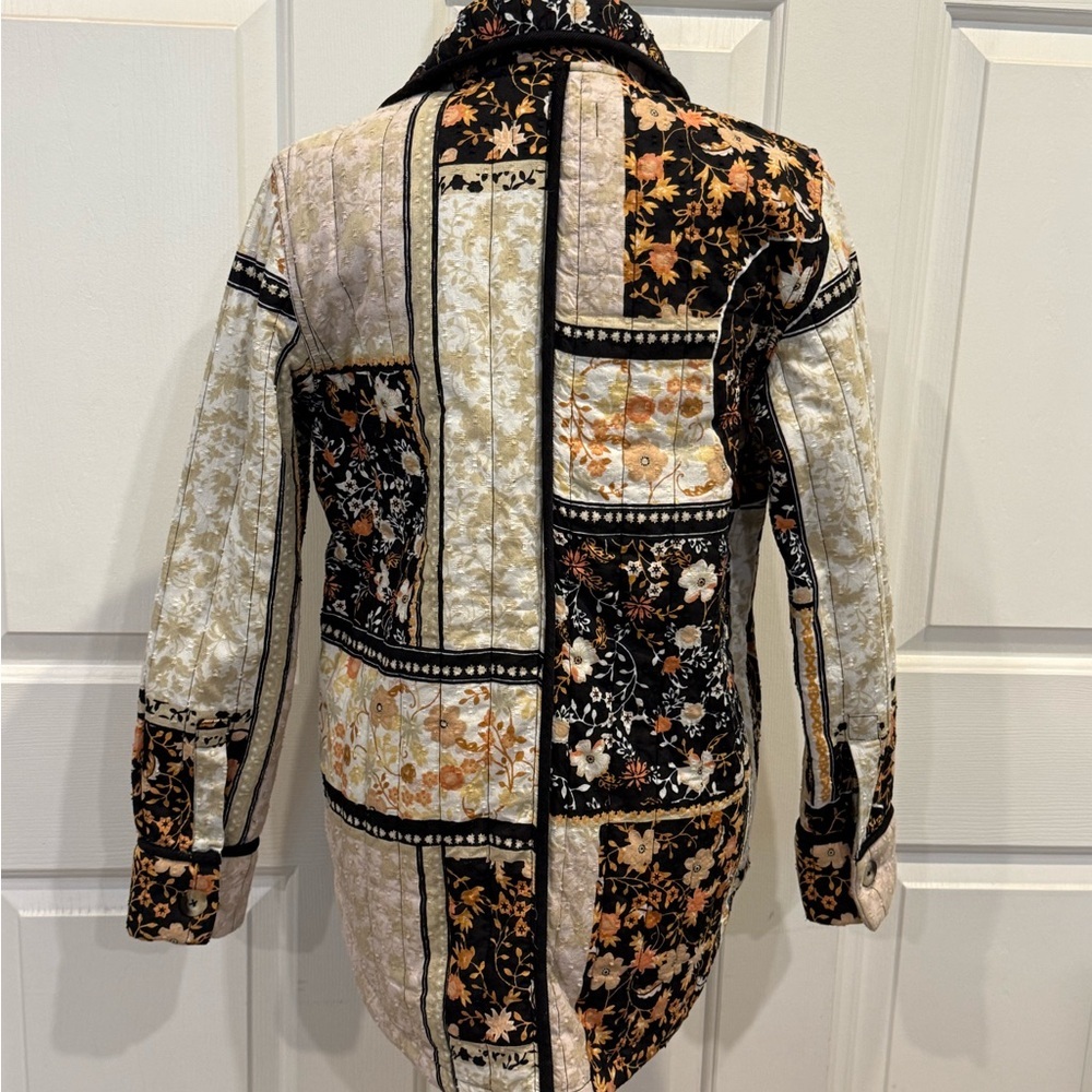 Anthropologie Jacket Patchwork Quilted Jacket Floral Boho Coat Size S - Picture 9 of 14